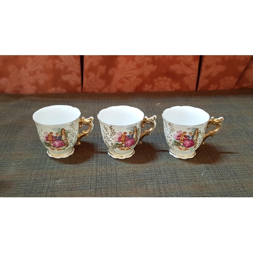 359 - 'Limoges' Style Set (Incomplete: Coffee Pot, Sugar Bowl, Cream  Jug and 3x Cups). A/F.