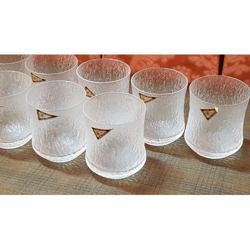 360 - Handmade/Hand Cut Crystal 'Raised' Design Glasses., x11.