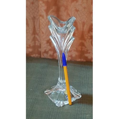 363 - Hand Cut 'Bohemia' Crystal Candle Stick, H: 24cm.