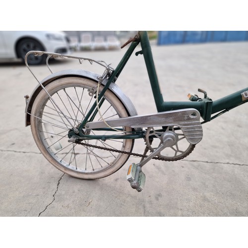 185A - 'Universal' Uni-Sport Folding Bicycle, Green Colour, with Luggage Rack Over Rear Wheel