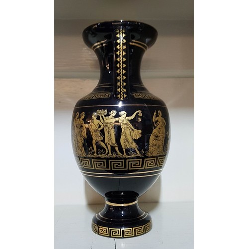 429 - Collection of 2 x Ceramic Vases with Greek Design, (Approx. H: 11 - 21cm)