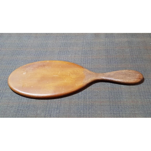 194 - Vintage Wooden Vanity Handheld Mirror, Made in England, 
L: 33cm.