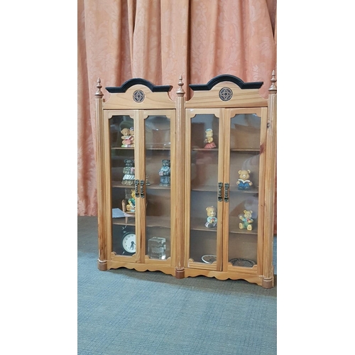 426 - Decorative Wall/ Tabletop Display Double Glass Door Unit (37cm x 41cm x 8cm) with Quantity of Miniat... 