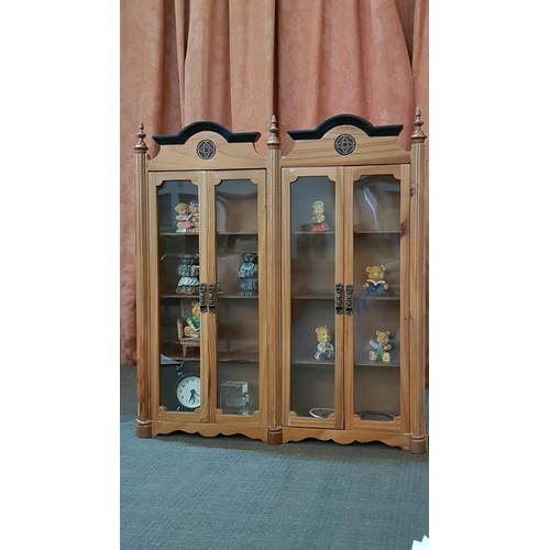 426 - Decorative Wall/ Tabletop Display Double Glass Door Unit (37cm x 41cm x 8cm) with Quantity of Miniat... 