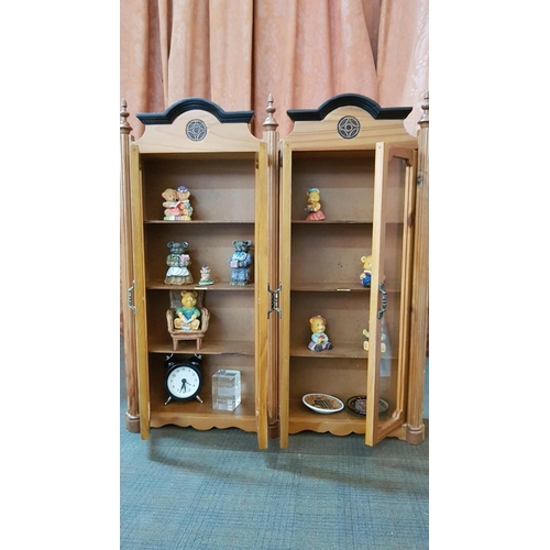 426 - Decorative Wall/ Tabletop Display Double Glass Door Unit (37cm x 41cm x 8cm) with Quantity of Miniat... 