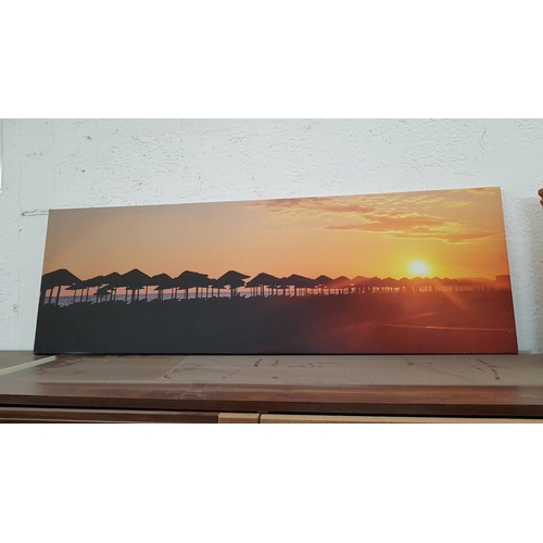 428 - 'Sunset in Lady's Mile Limassol Beach' Print, 135cm x 45cm.