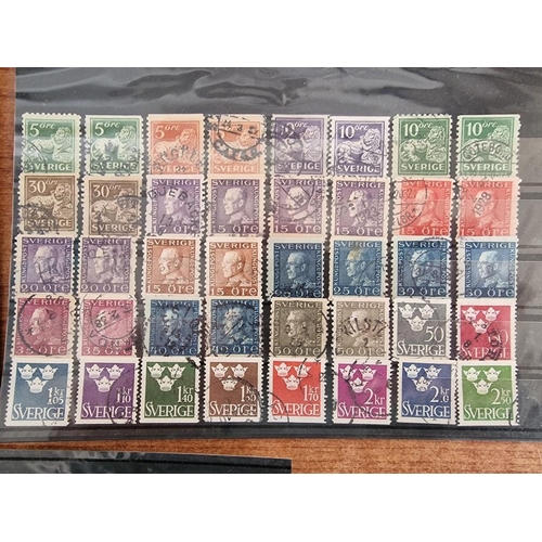 322 - Collection of Stamps; 5 x Sleeves / Different Countries; USA, Sweden, Germany, France and Ireland, (... 