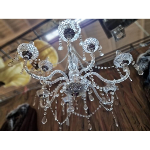 103 - Attractive Glass and Crystal Effect 9-Arm Chandelier, (Approx. Ø: 70cm)