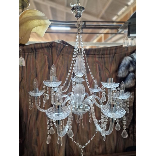 103 - Attractive Glass and Crystal Effect 9-Arm Chandelier, (Approx. Ø: 70cm)