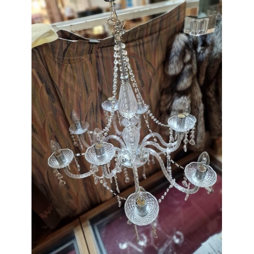 103 - Attractive Glass and Crystal Effect 9-Arm Chandelier, (Approx. Ø: 70cm)