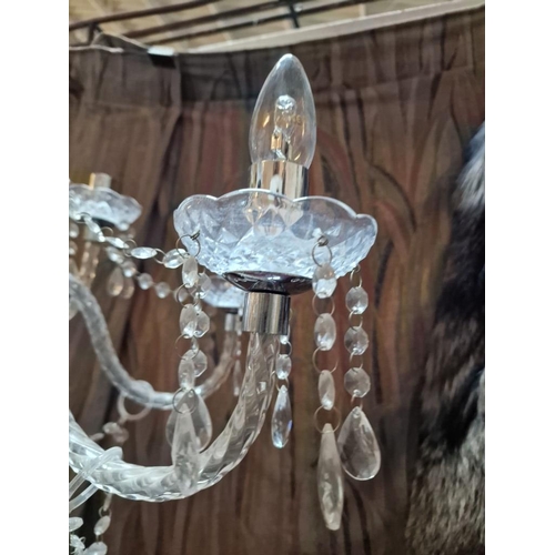 103 - Attractive Glass and Crystal Effect 9-Arm Chandelier, (Approx. Ø: 70cm)