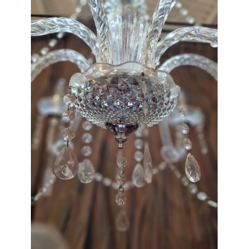 103 - Attractive Glass and Crystal Effect 9-Arm Chandelier, (Approx. Ø: 70cm)