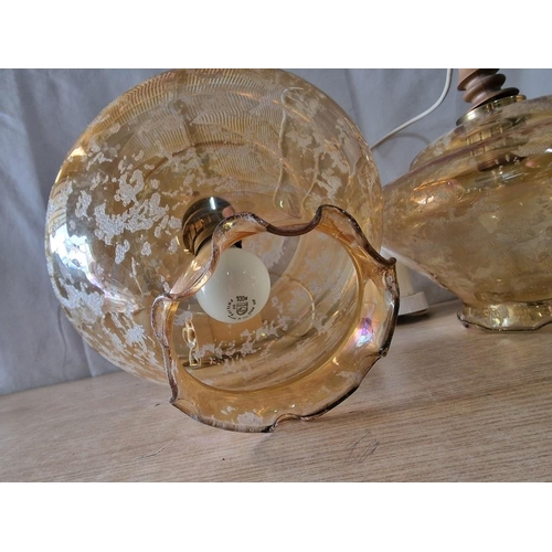 276 - 2 x Pairs of Vintage Hanging Lights with Glass Shades, (4)