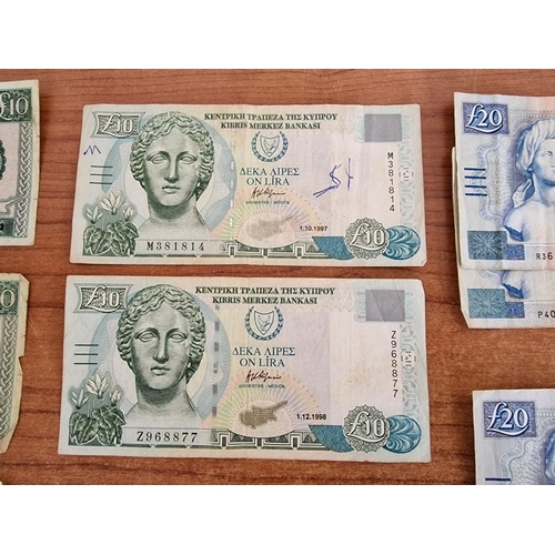 284 - Large Collection of Vintage Cypriot Bank Notes; £10 (1977, 1979, 2 x 1983, 1987, 1997, 1998, 2001, 2... 