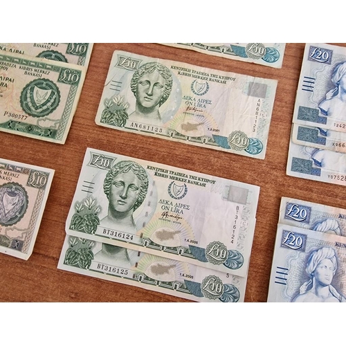 284 - Large Collection of Vintage Cypriot Bank Notes; £10 (1977, 1979, 2 x 1983, 1987, 1997, 1998, 2001, 2... 