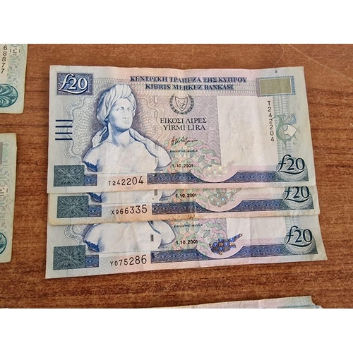 284 - Large Collection of Vintage Cypriot Bank Notes; £10 (1977, 1979, 2 x 1983, 1987, 1997, 1998, 2001, 2... 