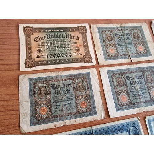 287 - Collection of 9 x Antique German Mark Bank Notes (see multiple catalogue photos)