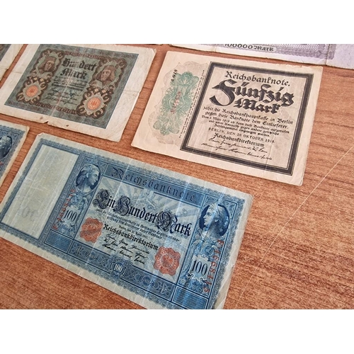 287 - Collection of 9 x Antique German Mark Bank Notes (see multiple catalogue photos)