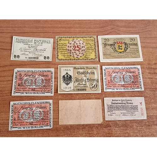 289 - Collection of 9 x Antique German Pfennig Bank Notes (see multiple catalogue photos)