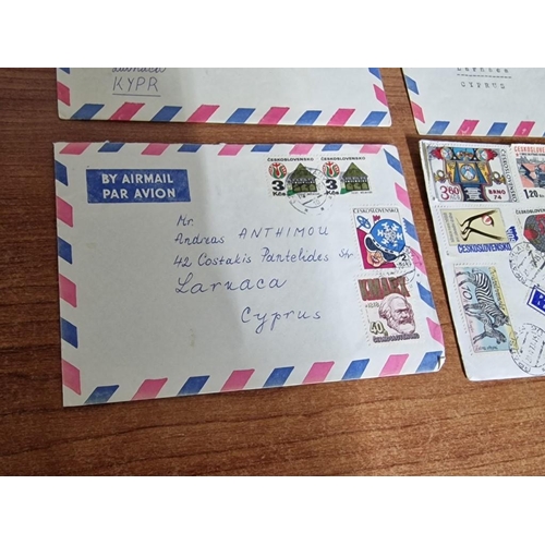 294 - Collection of 6 x Vintage Letters in Envelopes, Circa 1970's, sent to Larnaca, Cyprus, from Ceskoslo... 