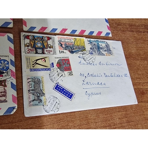 294 - Collection of 6 x Vintage Letters in Envelopes, Circa 1970's, sent to Larnaca, Cyprus, from Ceskoslo... 