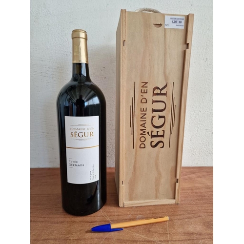 30 - Large Bottle of Domaine D'En Segur 'Cuvee Germain 2018' Wine, France, (150cl, 14.5%) in Wooden Prese... 