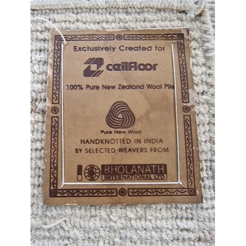 34 - Large Heavy Deep Pile Beige Colour 'Ceilfloor' Woolen Carpet, 100% Pure New Zealand Wool, Hand Knott... 