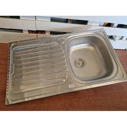 569 - Stainless Steel Inset Single Bowl, Left Drainer Kitchen Sink, (Approx. 86 x 50cm)