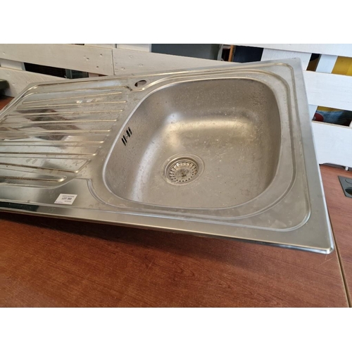 569 - Stainless Steel Inset Single Bowl, Left Drainer Kitchen Sink, (Approx. 86 x 50cm)