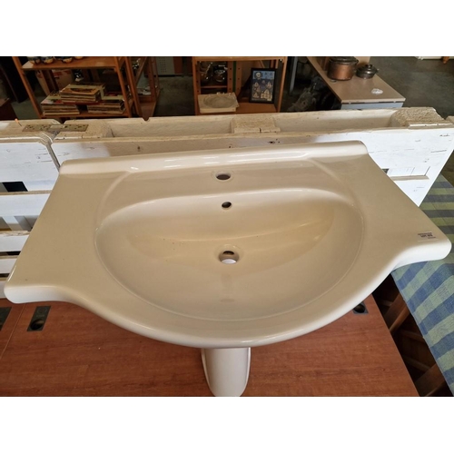 570 - White Ceramic Pedestal Wash Basin