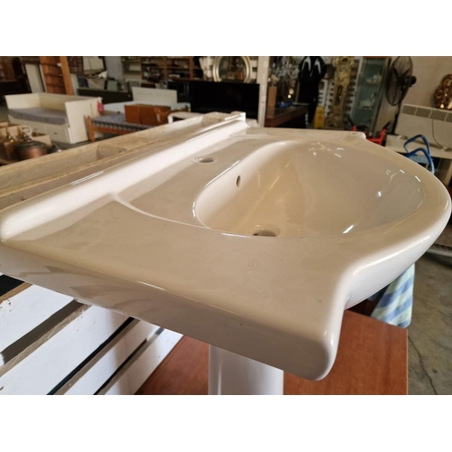 570 - White Ceramic Pedestal Wash Basin