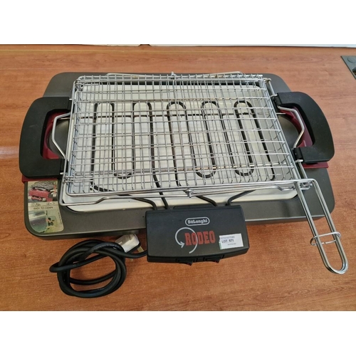 571 - Delonghi Rodeo Table-Top Electric Grill / Barbeque, with 'Easy Turn' Rack, * Basic Test & Working *