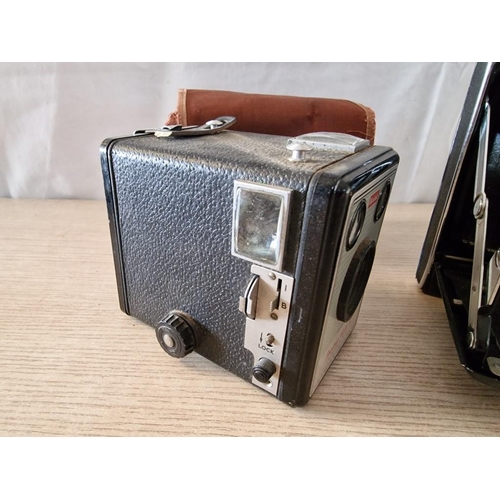 58 - 2 x Vintage Kodak Cameras; 'Junior 1' Folding Bellows and 'Brownie Flash III' Box in Case, (2)