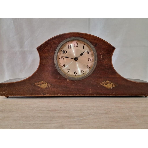 59 - 2 x Clocks; 'Haller' Anniversary 4-Ball Dome Clock (Germany) and Vintage Wooden Case Mantel Clock, (... 