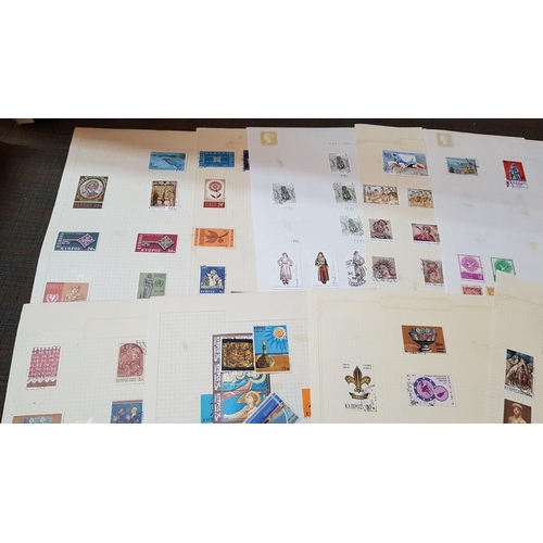 181 - Collection of 26 Sheets with Vintage/Retro Cyprus Stamps. (More Than 300 Pcs, Storage Box Inc.)