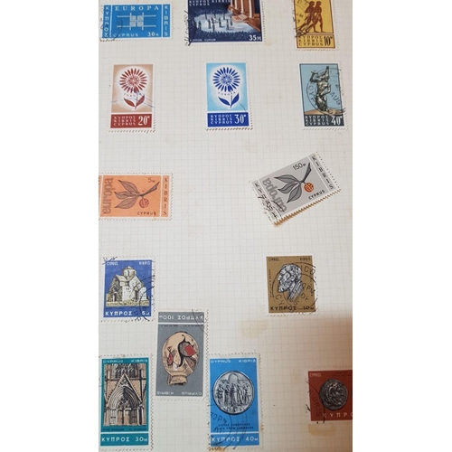 181 - Collection of 26 Sheets with Vintage/Retro Cyprus Stamps. (More Than 300 Pcs, Storage Box Inc.)