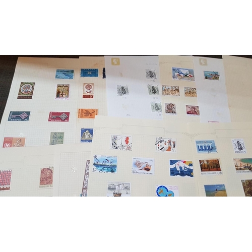 181 - Collection of 26 Sheets with Vintage/Retro Cyprus Stamps. (More Than 300 Pcs, Storage Box Inc.)