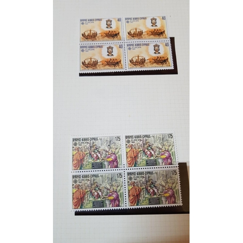 181 - Collection of 26 Sheets with Vintage/Retro Cyprus Stamps. (More Than 300 Pcs, Storage Box Inc.)