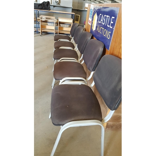 189 - Set of 10 x Conference / Office Chairs, Black Fabric and Grey Finished Metal Legs, Stacking, (10)