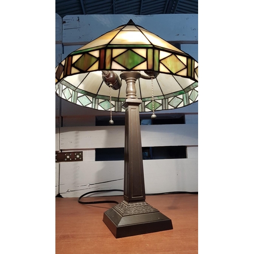 236 - Capulina Tiffany Table Lamp (Bedside/Reading), 2-Light, Approx. H:51cm Ø:35cm, Basic Test- Working w... 