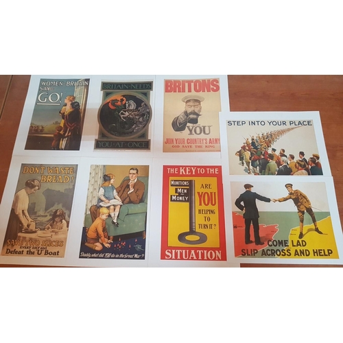 383 - Collection 8x Prints Reproduction of Propaganda Posters from WWI and WWII. ( A4, Color, x8)