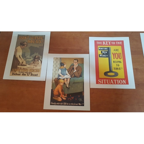 383 - Collection 8x Prints Reproduction of Propaganda Posters from WWI and WWII. ( A4, Color, x8)