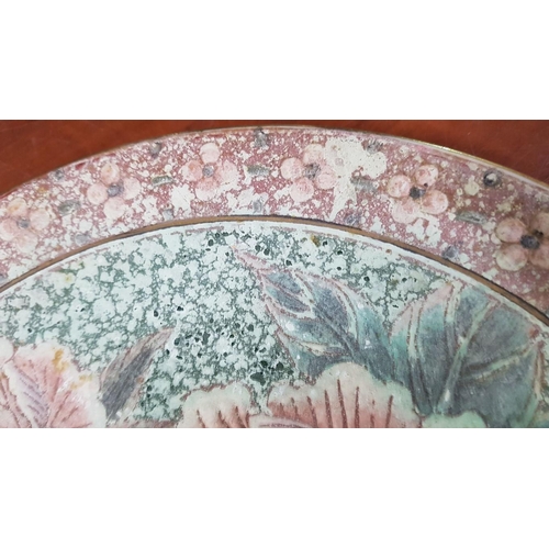 392 - Late 20th Century 2x Decorative Chrysanthemum Chinese Porcelain 2x Plates, Ø: 30cm Each.