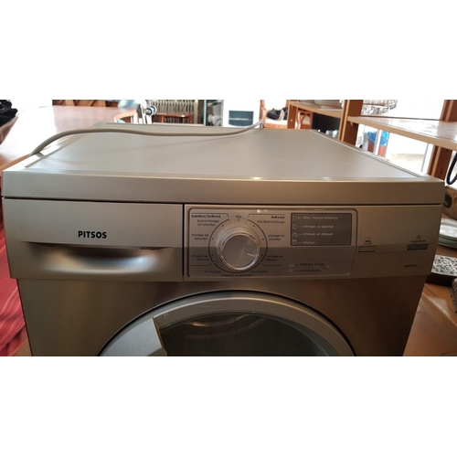 411 - 'Pitsos' Type WDT2 IPX4 Tumble Dryer, Silver, 7kg, Various Drying Programs, Greek Language on The Pa... 