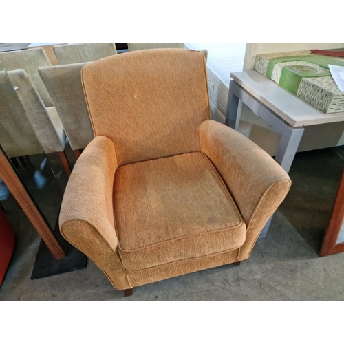 116 - Modern Fabric Armchair in Burnt Orange Colour Fabric