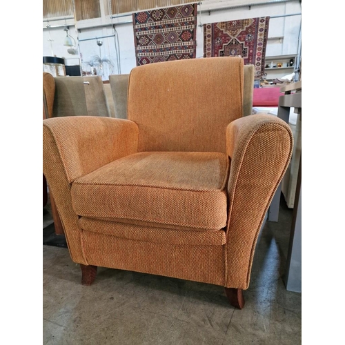 116 - Modern Fabric Armchair in Burnt Orange Colour Fabric