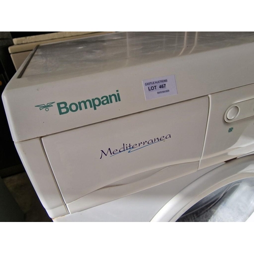 467 - Bompani 'Mediterranean' Washing Machine, White Colour, (Model: BO 02721), (Untested)