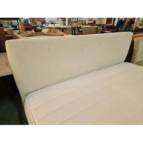 66 - Double Bed with Cream Fabric Base and Padded Headboard, Together with Gevorest 'Ypnos Pocketed Supre... 