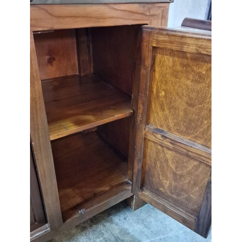 73 - Solid Wood Country Style Sideboard with 3-Drawers, 2 x End Cupboards and Centre Storage with Sliding... 