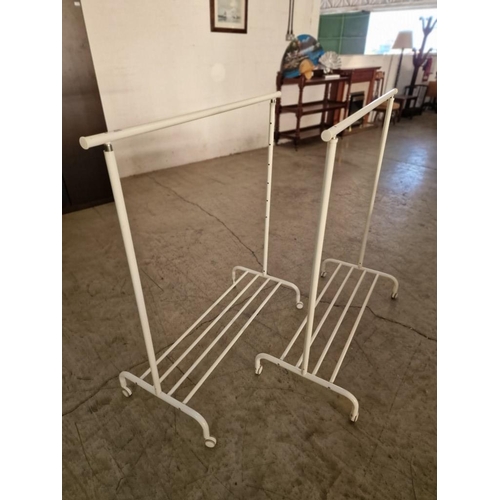 295 - 2 x Adjustable Height Clothes Hanging Rails on Wheels, (2)